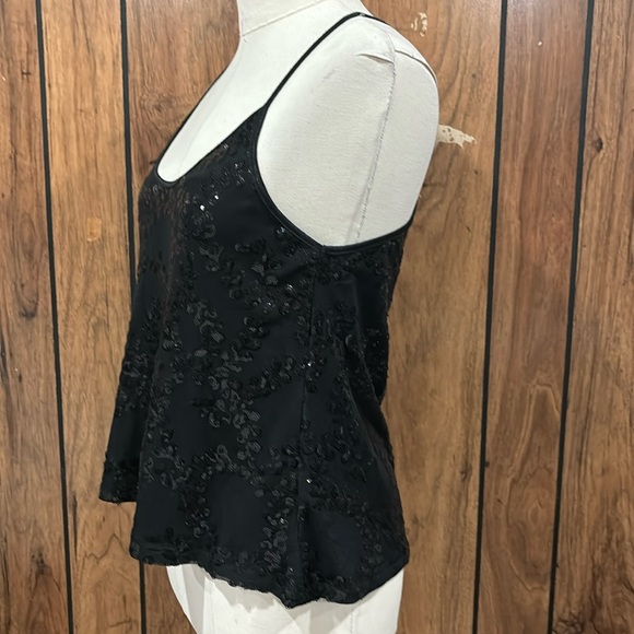 Black sequin crop  top women size Small - Picture 3 of 6